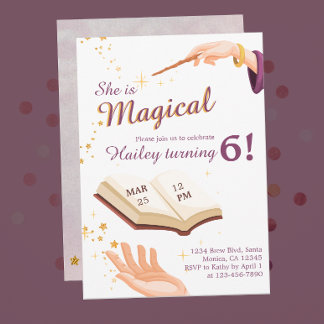 Convite de Aniversário do Magic Wand Girl