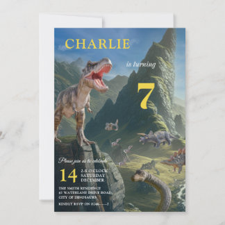 Convite de Aniversário do Menino da Ilha do Dinoss