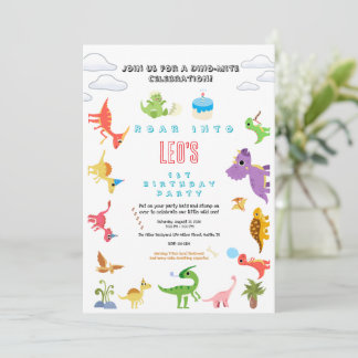 Convite de Aniversário do Menino Dino / Dinossauro