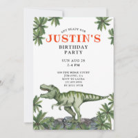 Convite de aniversário do Menino Dinossauro