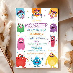 Convite de Aniversário do Menino Monstro