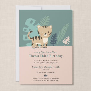 Convite de Aniversário do Menino Tigre da Selva