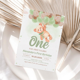 Convite de Aniversário do Menino Urso de Pelúcia B