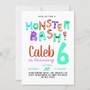 Convite de Aniversário do Monster Bash