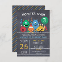 Convite de Aniversário do Monster Bash para Rapaze