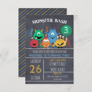 Convite de Aniversário do Monster Bash para Rapaze