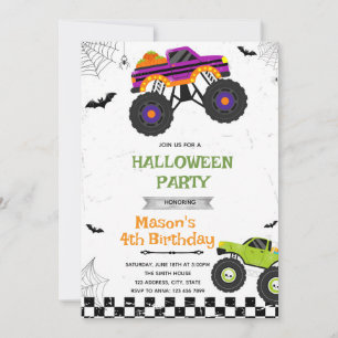 Convite de Aniversário do Monstro do Halloween