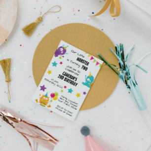 Convite de Aniversário do Monstro Jogador