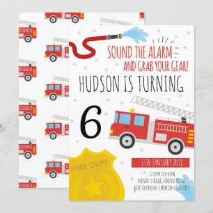 Convite de aniversário do Motor de Fogo Cortado