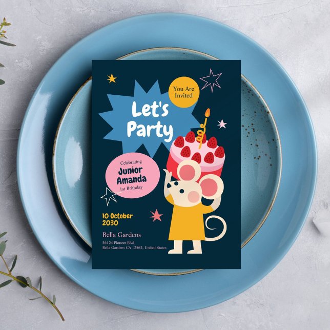 Convite de aniversário do mouse (Criador carregado)