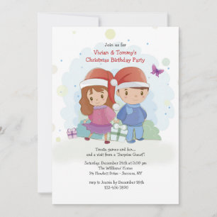 Convite de aniversário do Natal das crianças