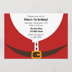 Convite de aniversário do Natal de Papai Noel