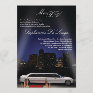 Convite de Aniversário do NY City Limo Quinceaner