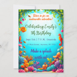 Convite de Aniversário do Oceano Subaquático Vibra