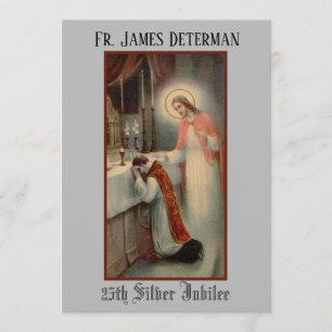 Convite de Aniversário do Padre Católico Tradicion