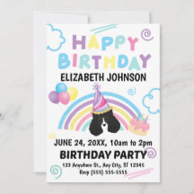 Convite de Aniversário do Parti Poodle