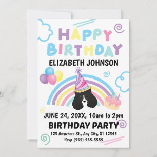 Convite de Aniversário do Parti Poodle