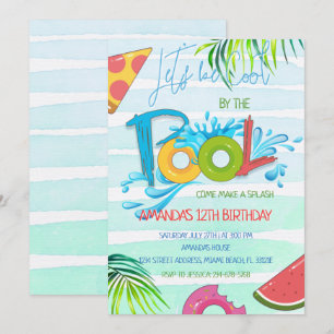 Convite de Aniversário do Partido da Piscina de A