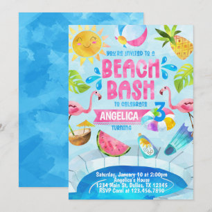 Convite de Aniversário do Partido da Piscina de B