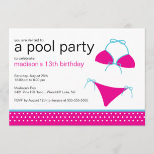 Convite de Aniversário do Partido da Piscina de m