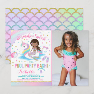 Convite de Aniversário do Partido da Piscina de U