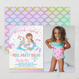 Convite de Aniversário do Partido da Piscina de U
