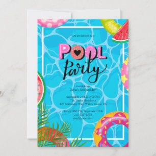 Convite de Aniversário do Partido da Piscina Moder