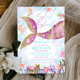 Convite de Aniversário do Partido da Piscina Serei