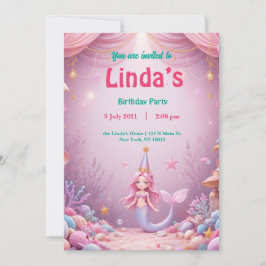 Convite de Aniversário do Partido da Sereia, Rosa