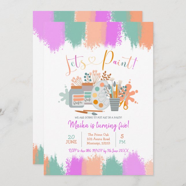 Convite de Aniversário do Partido de Arte Pinta do (Frente/Verso)