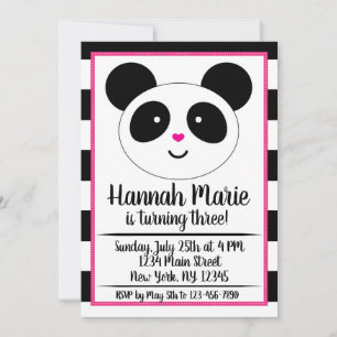 Convite de Aniversário do Partido do Panda em Fai