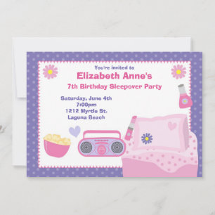 Convite de Aniversário do Partido do Slumber