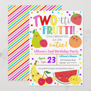 Convite de Aniversário do Partido Frutti de Duas T