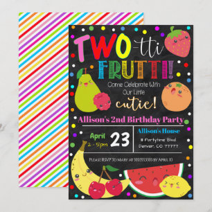 Convite de Aniversário do Partido Frutti de Duas T