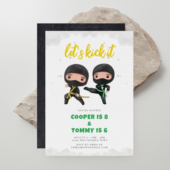 Convite de Aniversário do Partido Karate Ninja (Criador carregado)