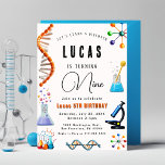 Convite de Aniversário do Partido Mad Science<br><div class="desc">Ignore a curiosidade e comemore em estilo com nossos convites de festas de aniversários temáticos da ciência! Perfeito para jovens cientistas e mentes curiosas, esses convites apresentam designs divertidos e coloridos inspirados pela química, biologia e espaço sideral. Personalize com os detalhes do seu partido e deixe seus convidados saberem que...</div>