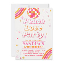 Convite de Aniversário do Partido Peace Love