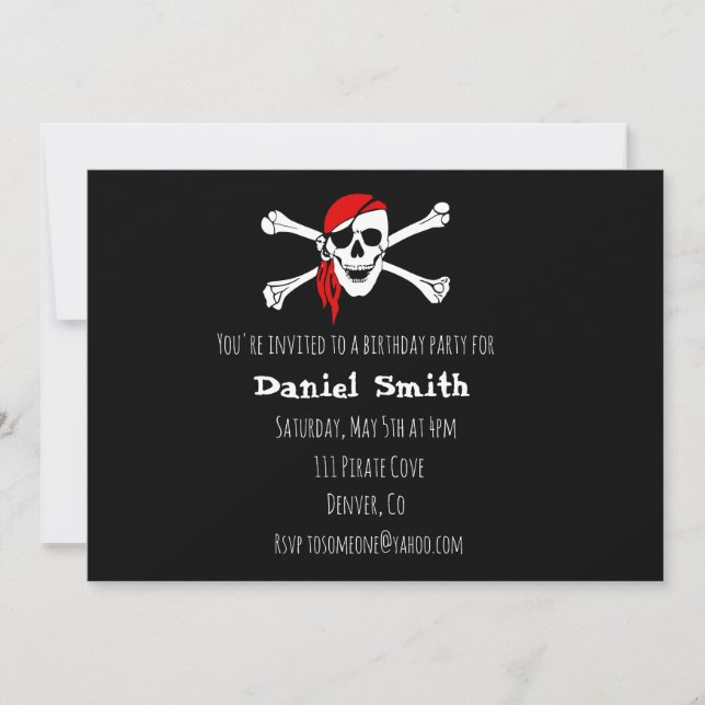 Convite de Aniversário do Partido Pirata Ossos Cru (Frente)