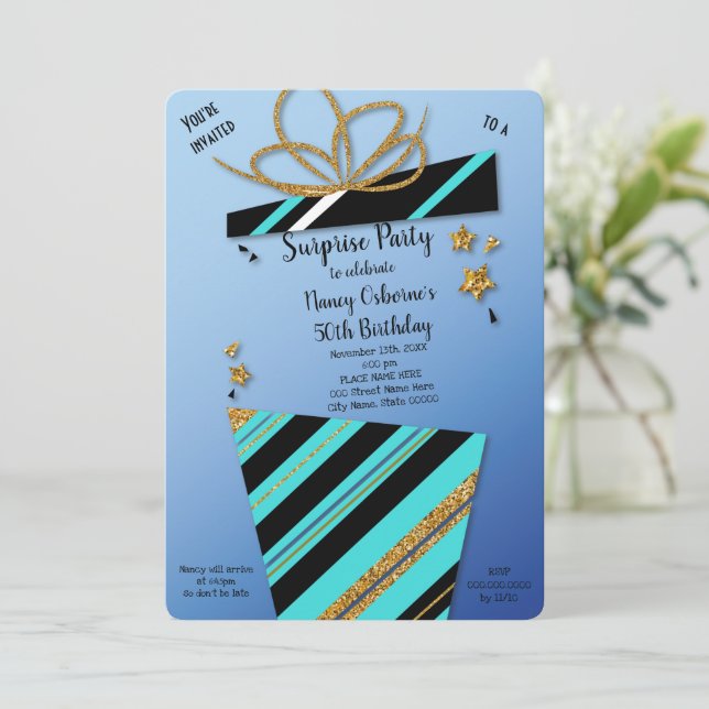 Convite de Aniversário do Partido Surpresa (Em pé/Frente)