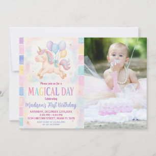 Convite de Aniversário do Pastel Mágico Unicorn