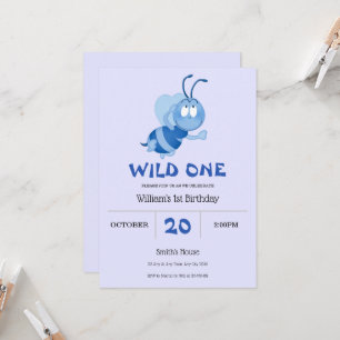 Convite de Aniversário do Pequeno Abelhinha Azul 1