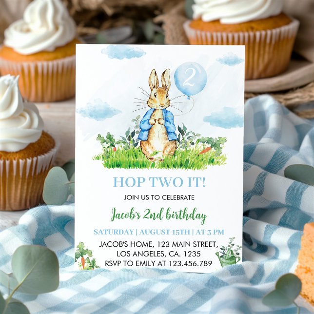 Convite de Aniversário do Peter Rabbit Boy (Criador carregado)