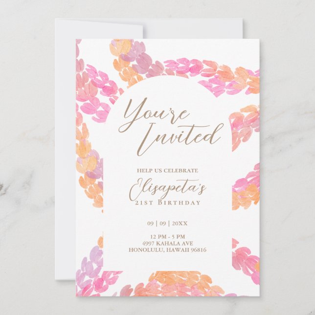 Convite de aniversário do Pikake (Frente)