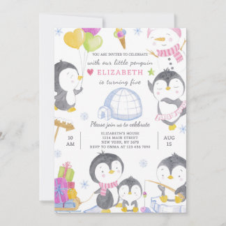 Convite de Aniversário do Pinguim