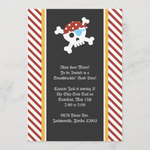 Convite de aniversário do pirata