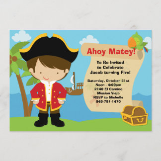 Convite de aniversário do pirata