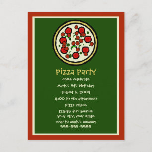 Convite de Aniversário do Pizza Party