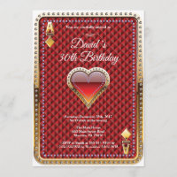 Convite de Aniversário do Poker Play Card Casino