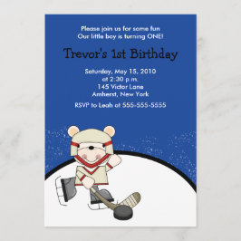 Convite de Aniversário do Polar Bear Hockey