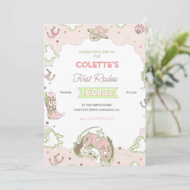 Convite de Aniversário do Primeiro Rodeio (Em pé/Frente)